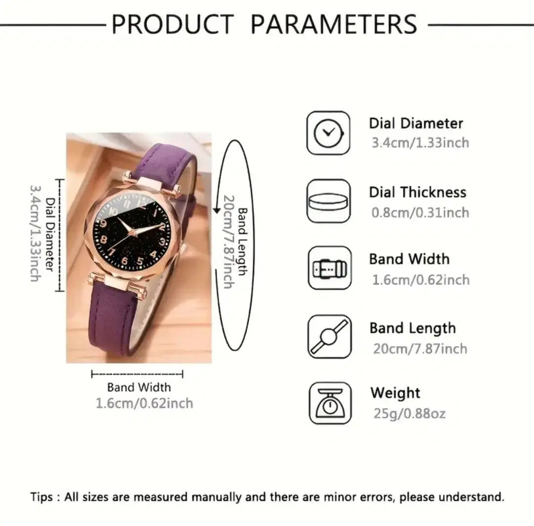 Women's Quartz Bracelet Watch - With Jewelery Set