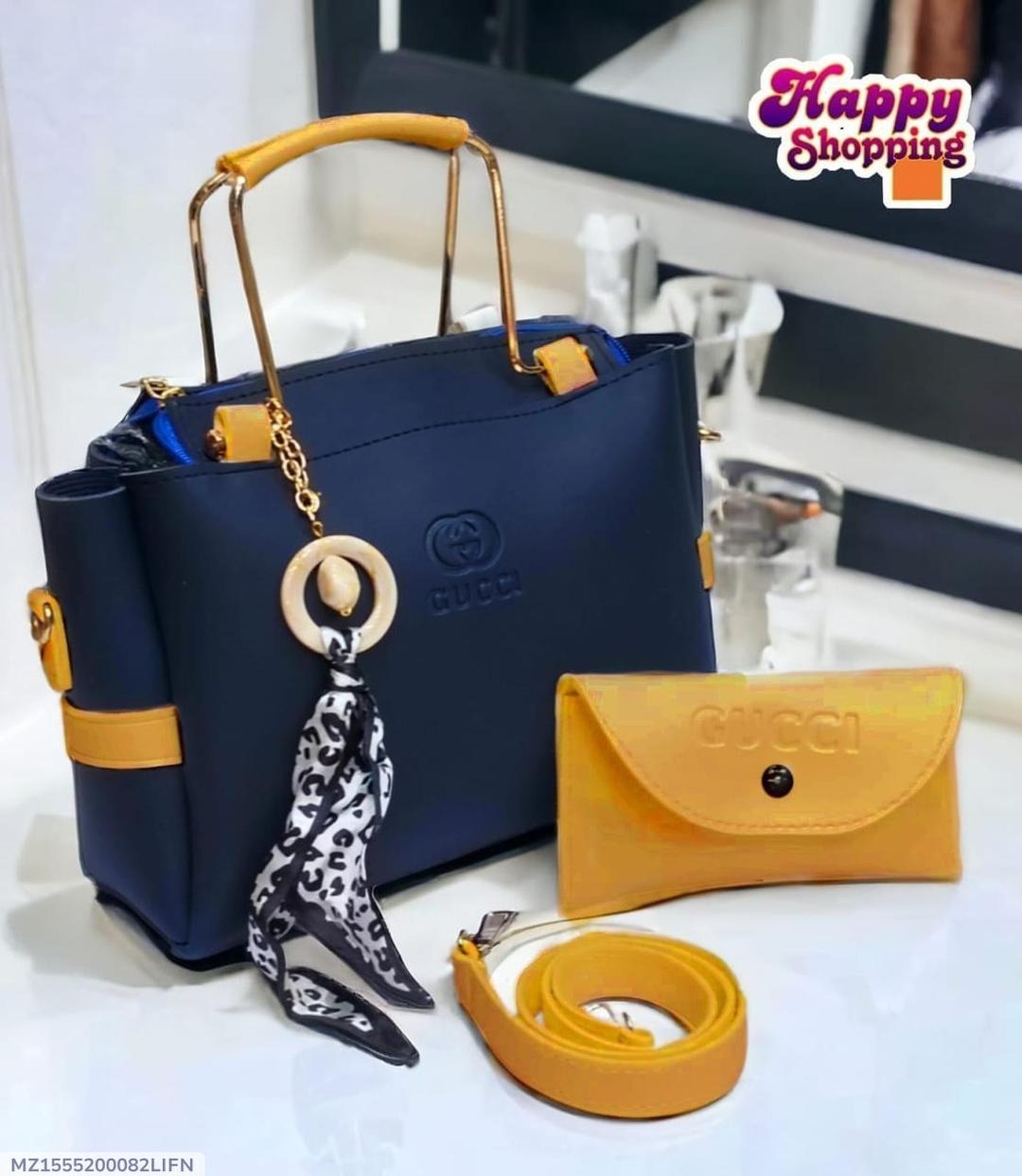 Women's Rexine Hand Bag Set - 2 Pcs - Stylish & Functional